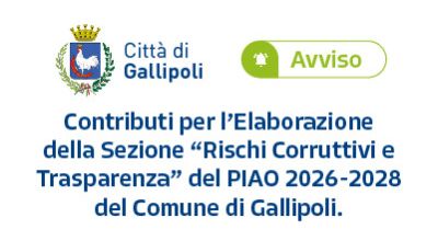 Contributi per l'Elaborazione della Sezione Rischi Corruttivi e Trasparenza...