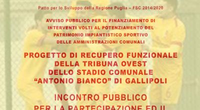 Incontro Pubblico per il progetto di adeguamento funzionale della tribuna ovest dello Stadio Comunale Antonio Bianco