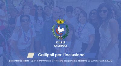 Gallipoli per l’inclusione: il Sindaco e l’Assessore ai Servizi Sociali a...