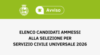 Elenco candidati ammessi alla selezione per Servizio Civile Universale 2026 