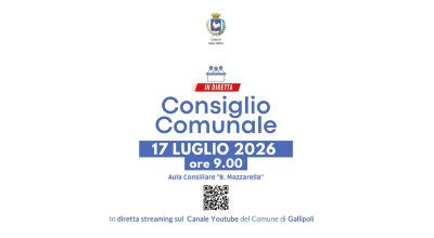 Convocazione Consiglio Comunale in data 17.07.2026, ore 9:00
