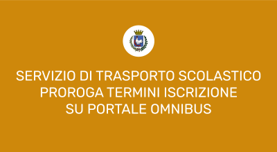 Servizio di trasporto scolastico a.s. 2025/26. Proroga termini iscrizione sul...
