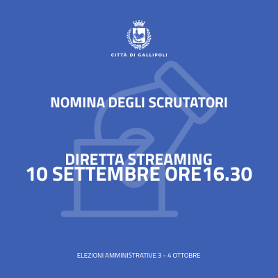 Nomina degli scrutatori - Diretta su Facebook alle 16:30