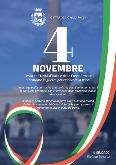 4 Novembre: Festa dell'Unità d'Italia e delle Forze Armate
