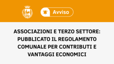 Associazioni e Terzo Settore: pubblicato il regolamento comunale per contribu...