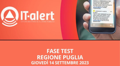 IT-alert il sistema nazionale di allarme pubblico - Fase test Regione Puglia
