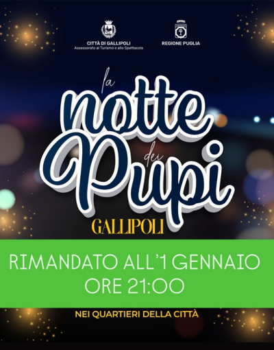 La Notte dei Pupi. Rinvio dell'evento all'1 gennaio 2026