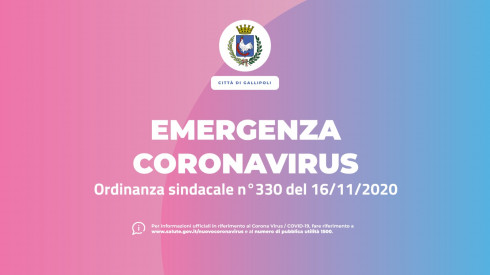 Misure di contrasto al fenomeno pandemiologico da sars-cov-2 (Covid19) sul territorio comunale