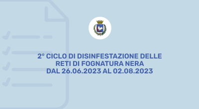 2° ciclo di disinfestazione delle reti di fognatura nera