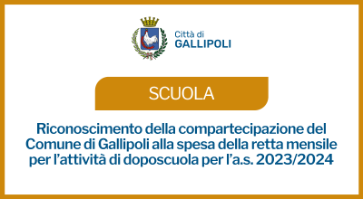 Riconoscimento della compartecipazione del Comune di Gallipoli alla spesa del...