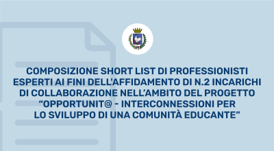 Avviso pubblico per per composizione short list di professionisti esperti ai ...
