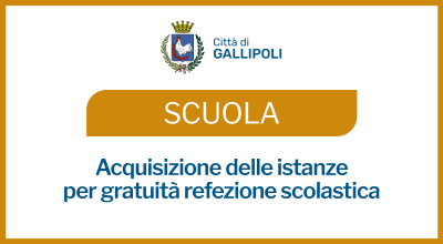 Avviso pubblico per l'acquisizione delle istanze per gratuità refezion...