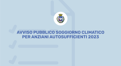 Avviso Pubblico soggiorno climatico per anziani autosufficienti 2023