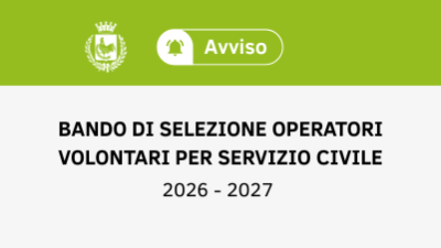 Pubblicato Bando di selezione per il Servizio Civile Universale 