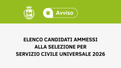 Elenco candidati ammessi alla selezione per Servizio Civile Universale 2026 