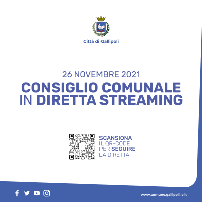 Convocazione Consiglio Comunale per il giorno 26.11.2021. Lavori di diretta s...