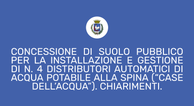 Avviso pubblico finalizzato alla concessione di suolo pubblico per la install...