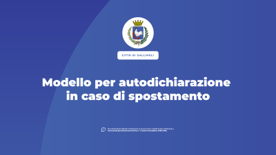 EMERGENZA COVID-19 (CORONAVIRUS). Modello per autodichiarazione in caso di sp...